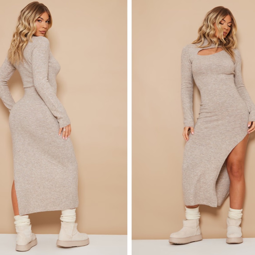 MOCHA LUXE KNIT CUT OUT MAXI DRESS